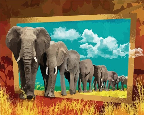 Elefant | Vollständige Runde/Quadratische Diamond Painting Kits | 40x60cm | 50x70cm