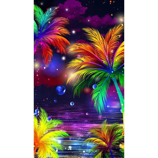 Coconut Tree | Full Round/Square Diamond Painting Kits | 40x80cm | 50x100cm