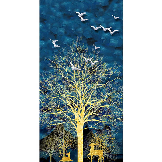 Arbre | Kits complets de peinture diamant rond/carré | 40x80cm | 50x100cm