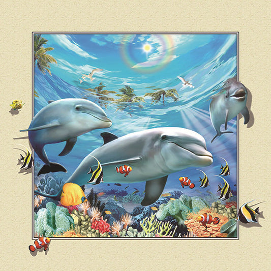 Dolphin | Full Round/Square Diamond Painting Kits | 30x30-50x50cm