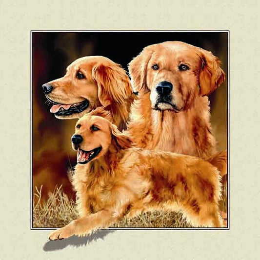 Dogs | Full Round/Square Diamond Painting Kits | 30x30-50x50cm