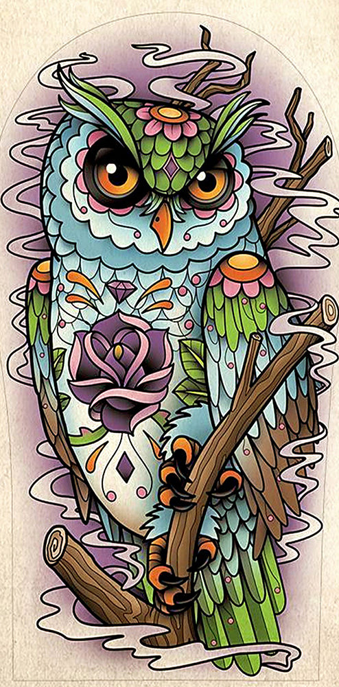 Owl | Full Round/Square Diamond Painting Kits | 40x80cm | 50x100cm