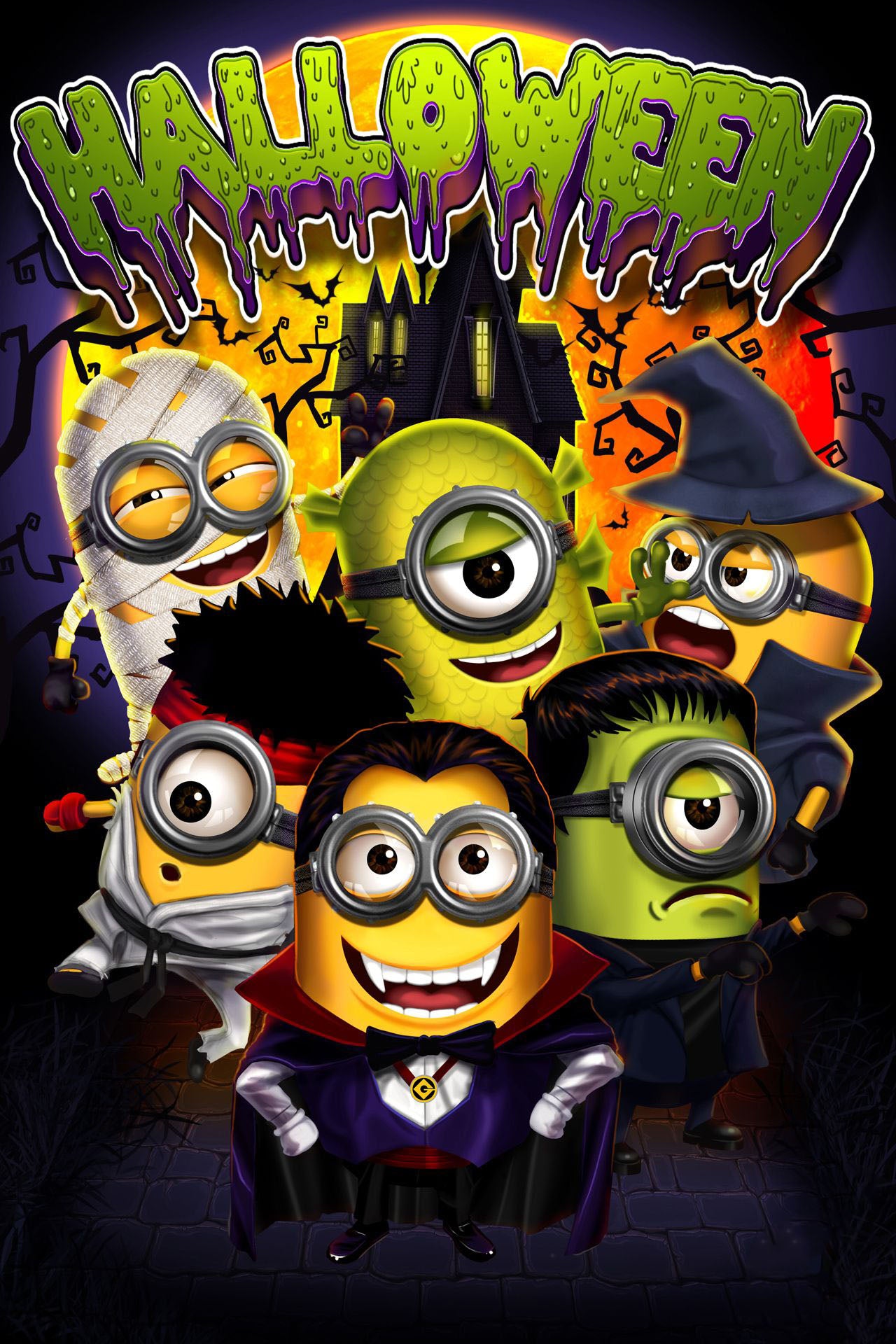 Halloween Minions | Full Round/Square Diamond Painting Kits | 30x40cm | 40x50cm