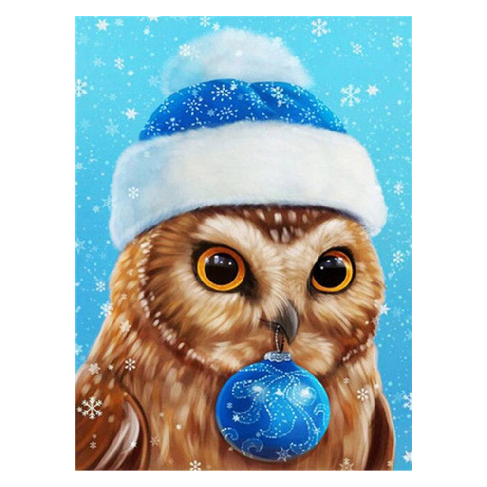 Christmas Owl | Full Round Diamond Painting Kits