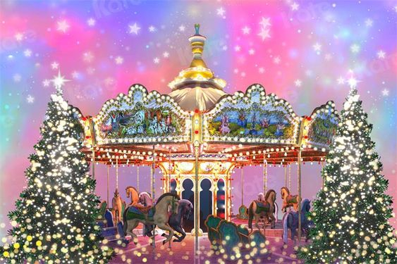 Christmas Carousel | Full Round/Square Diamond Painting Kits
