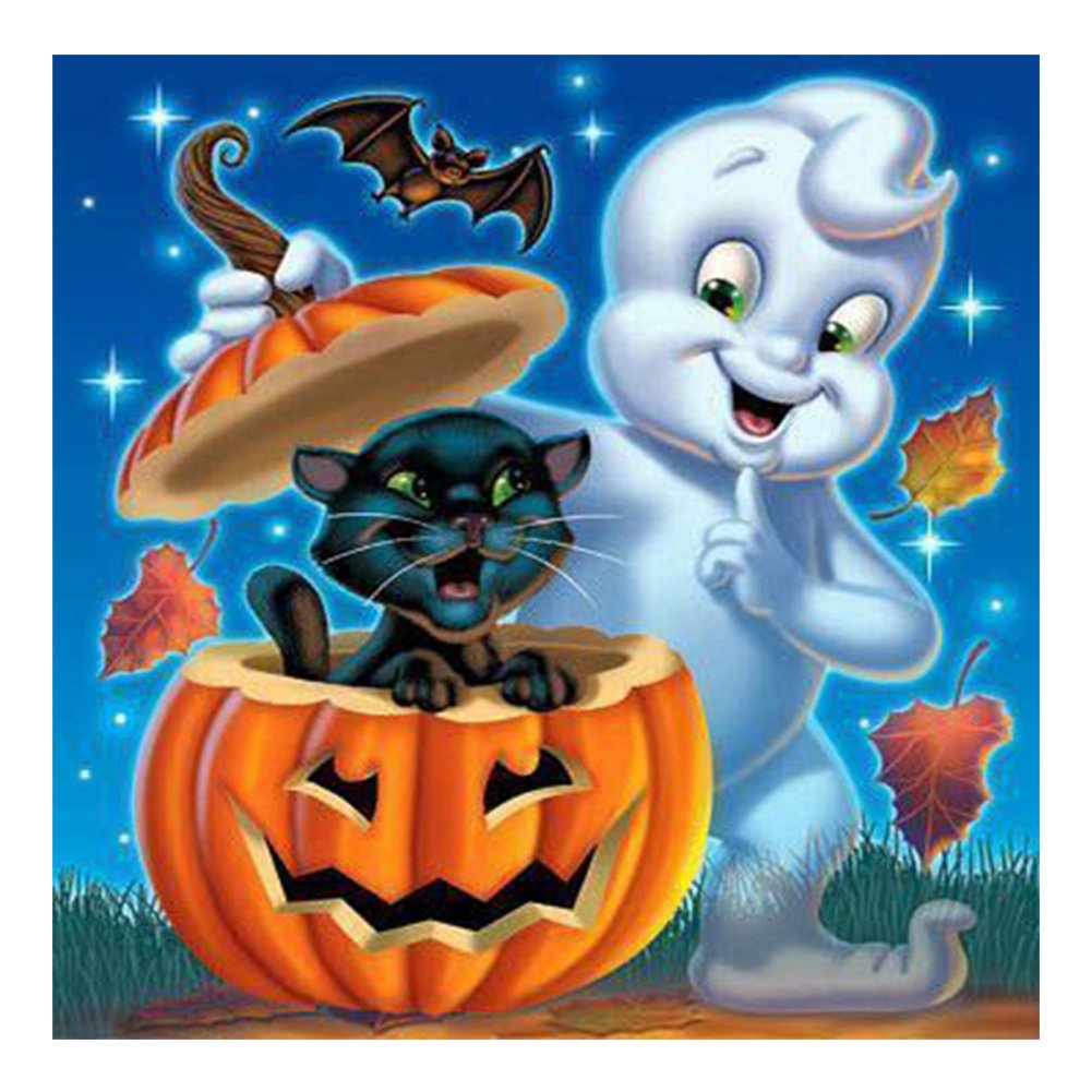 Halloween Pumpkin | Full Round Diamond Painting Kits | 30x30cm | 40x40cm