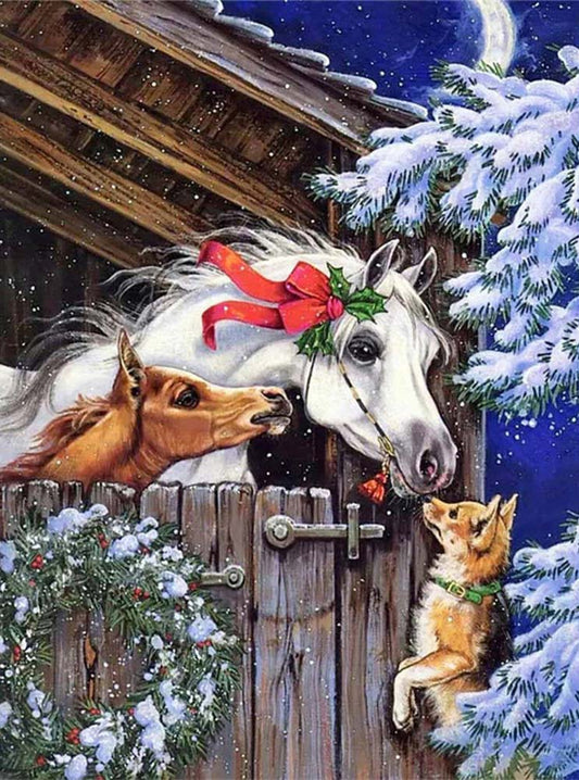 Christmas Horse | Full Round/Square Diamond Painting Kits