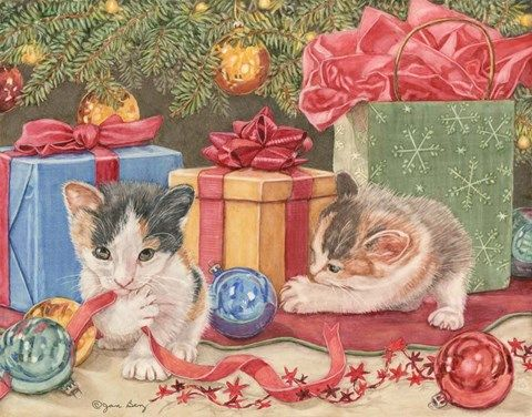 Christmas Cat | Full Round/Square Diamond Painting Kits