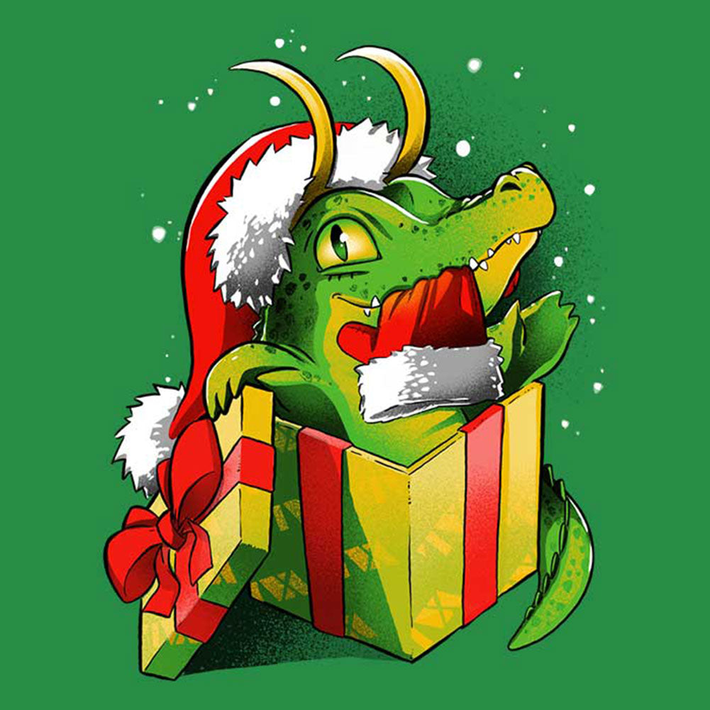 Crocodile de Noël | Kits complets de peinture au diamant rond/carré