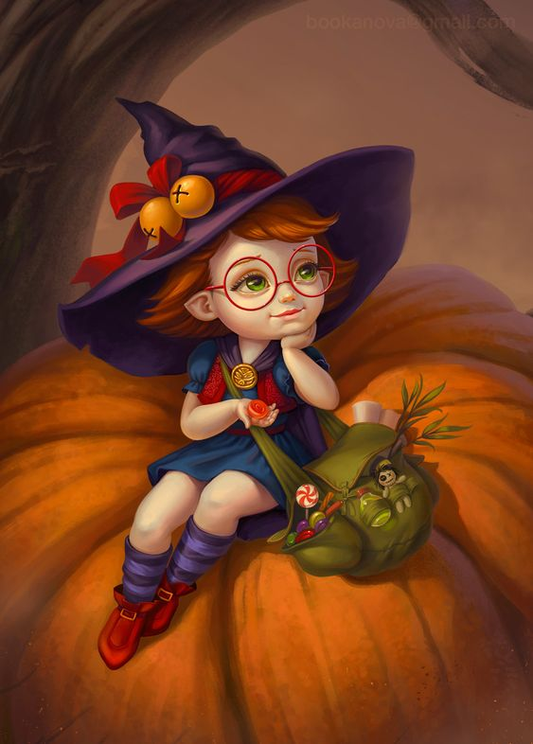 Pumpkin Girl | Full Round/Square Diamond Painting Kits