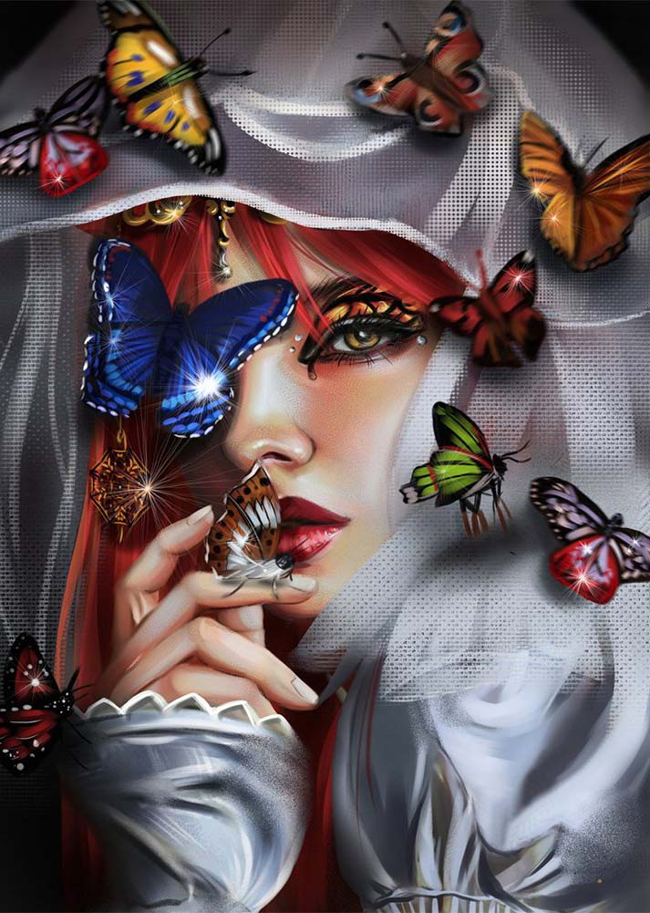 Butterfly Girl | Full Round/Square Diamond Painting Kits