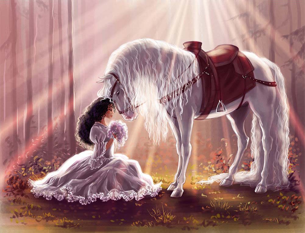 Girl and Horse | Full Round/Square Diamond Painting Kits