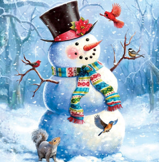 Snowman | Full Round/Square Diamond Painting Kits | 20x20-40x40cm