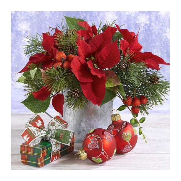 Christmas Flower | Full Round/Square Diamond Painting Kits | 20x20-40x40cm