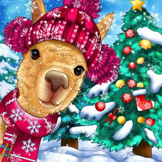 Christmas deer | Full Round/Square Diamond Painting Kits | 20x20-40x40cm