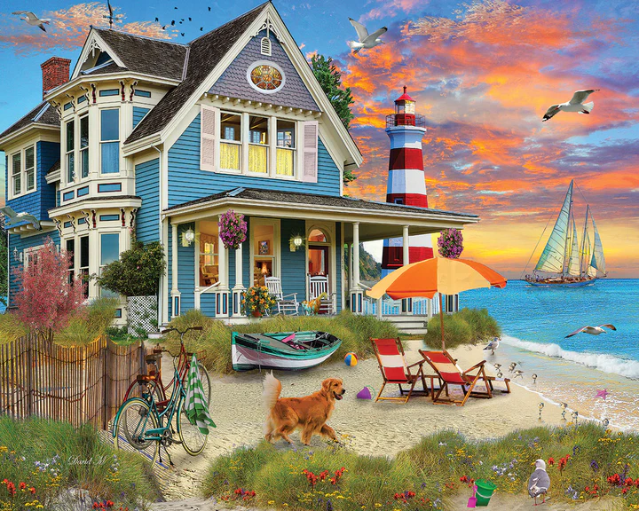 Seaside House | Full Round/Square Diamond Painting Kits