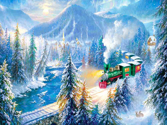 Snow Train| Full Round/Square Diamond Painting Kits