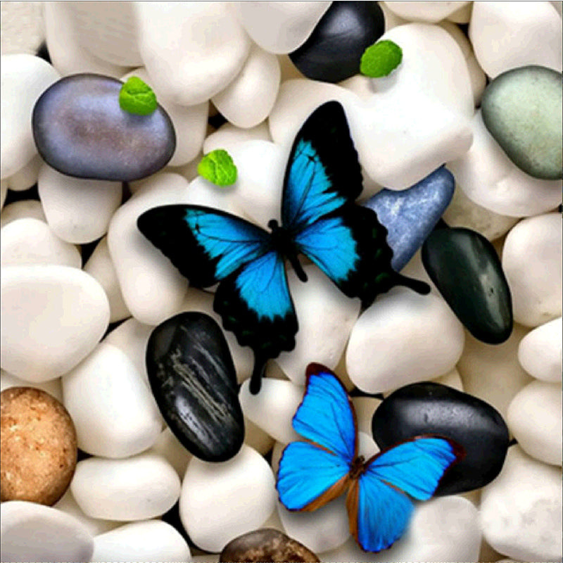 Beau papillon | Kits complets de peinture au diamant rond 