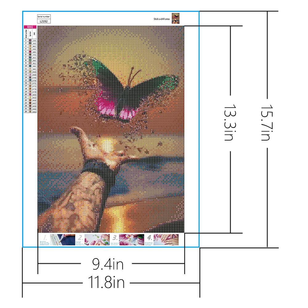 Schöner Schmetterling | Vollständige runde Diamant-Malkits
