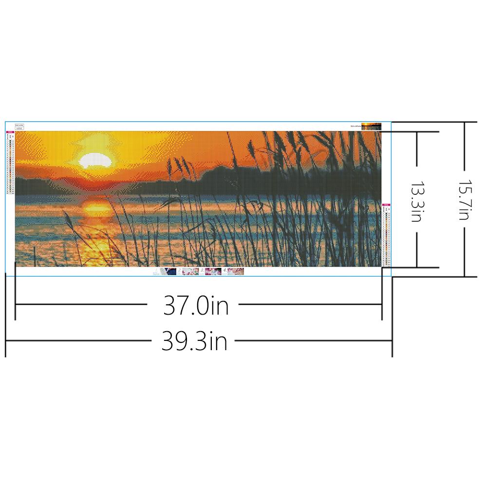 Reeds in the Sunset Scenery  | Full Round Diamond Painting Kits