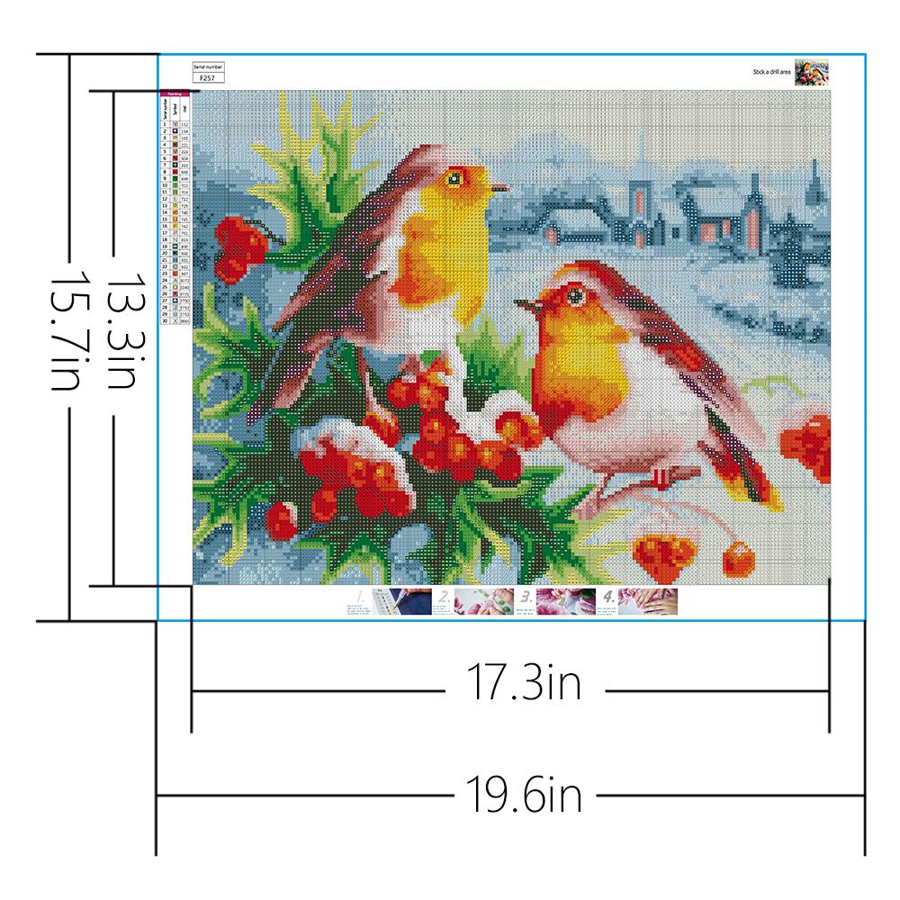 Robin and Snow  | Full Square Diamond Painting Kits