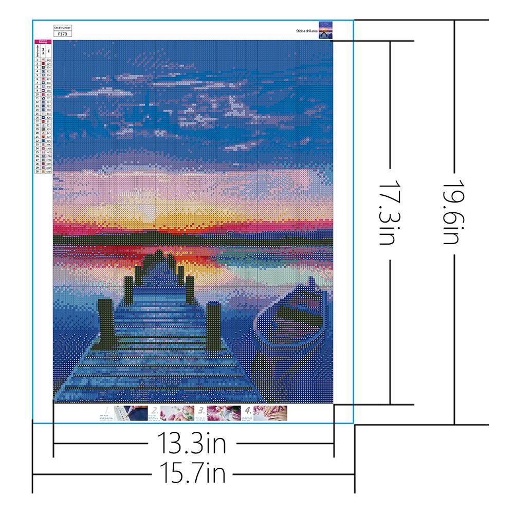 Holzbock Landschaft am Meer | Full Square Diamond Painting Kits