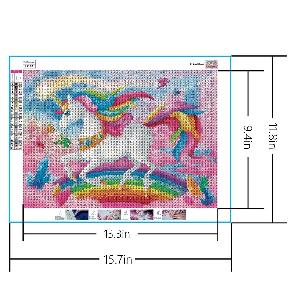 Licorne colorée | Kits complets de peinture au diamant rond