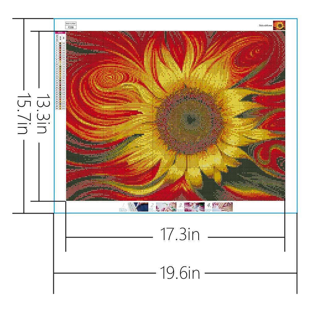 Tournesol | Kits de peinture au diamant carré complet