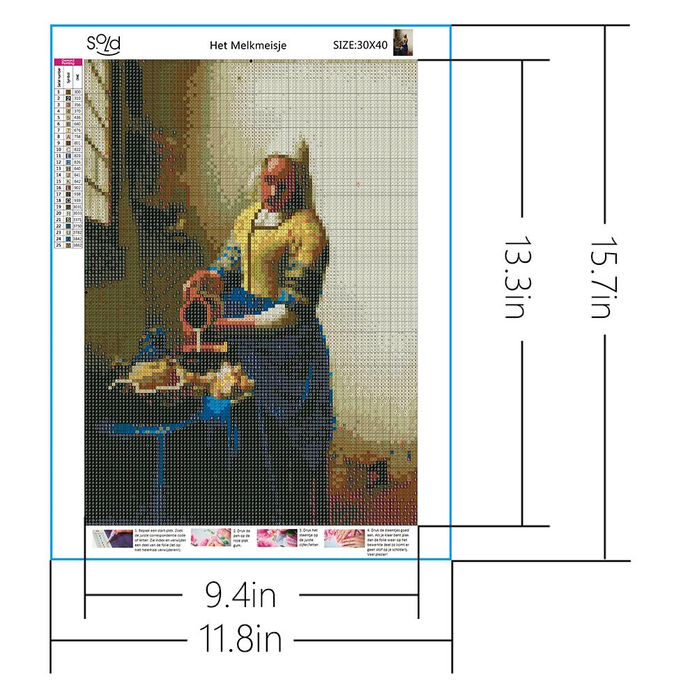 Maid pouring milk  | Full Square Diamond Painting Kits