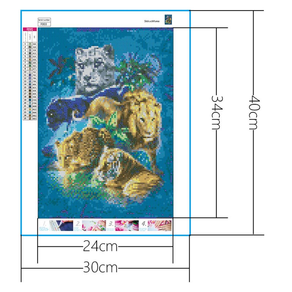 Lion, tiger, leopard  | Full Square Diamond Painting Kits