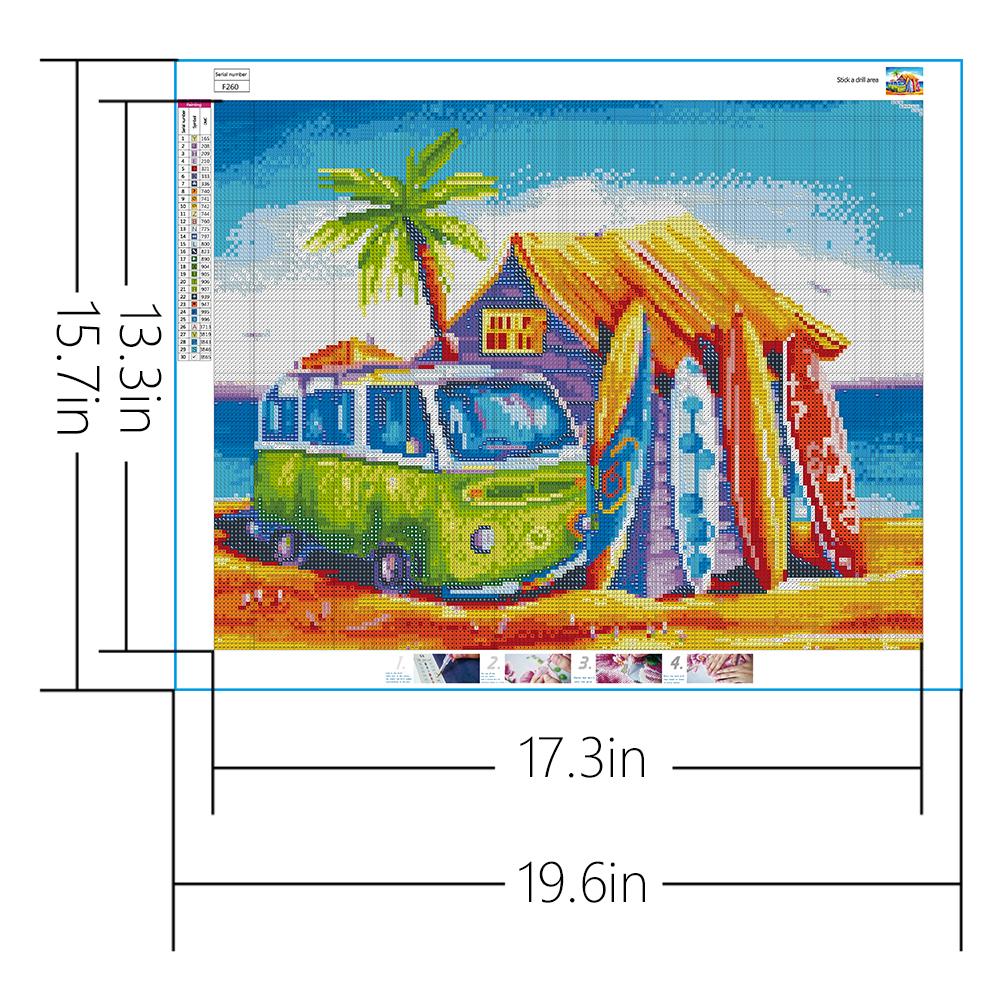 Seaside Bus  | Full Square Diamond Painting Kits