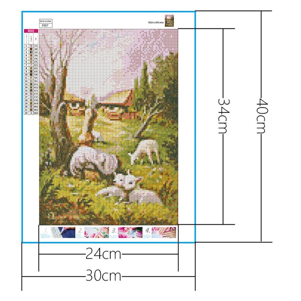 Opa Gesicht Dorf | Full Square Diamond Painting Kits