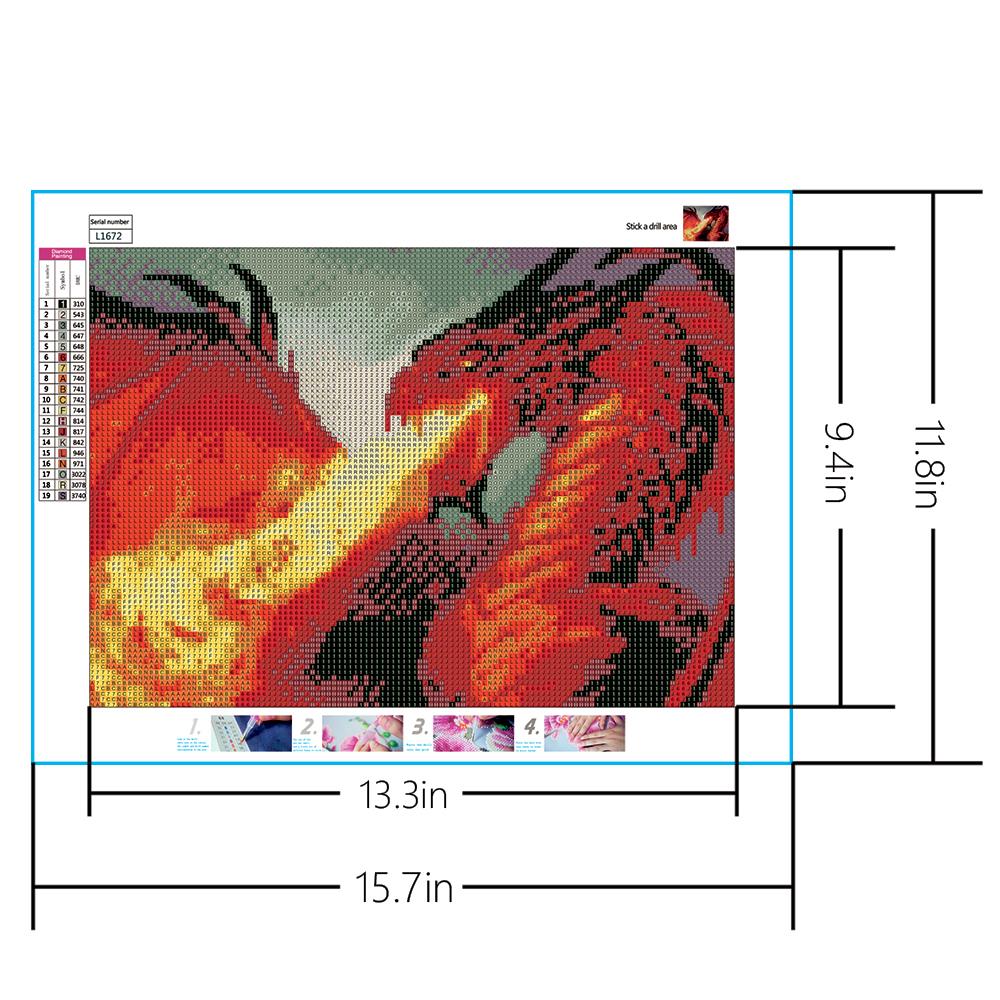 Fire-Breathing Dragon | Full Round Diamond Painting Kits