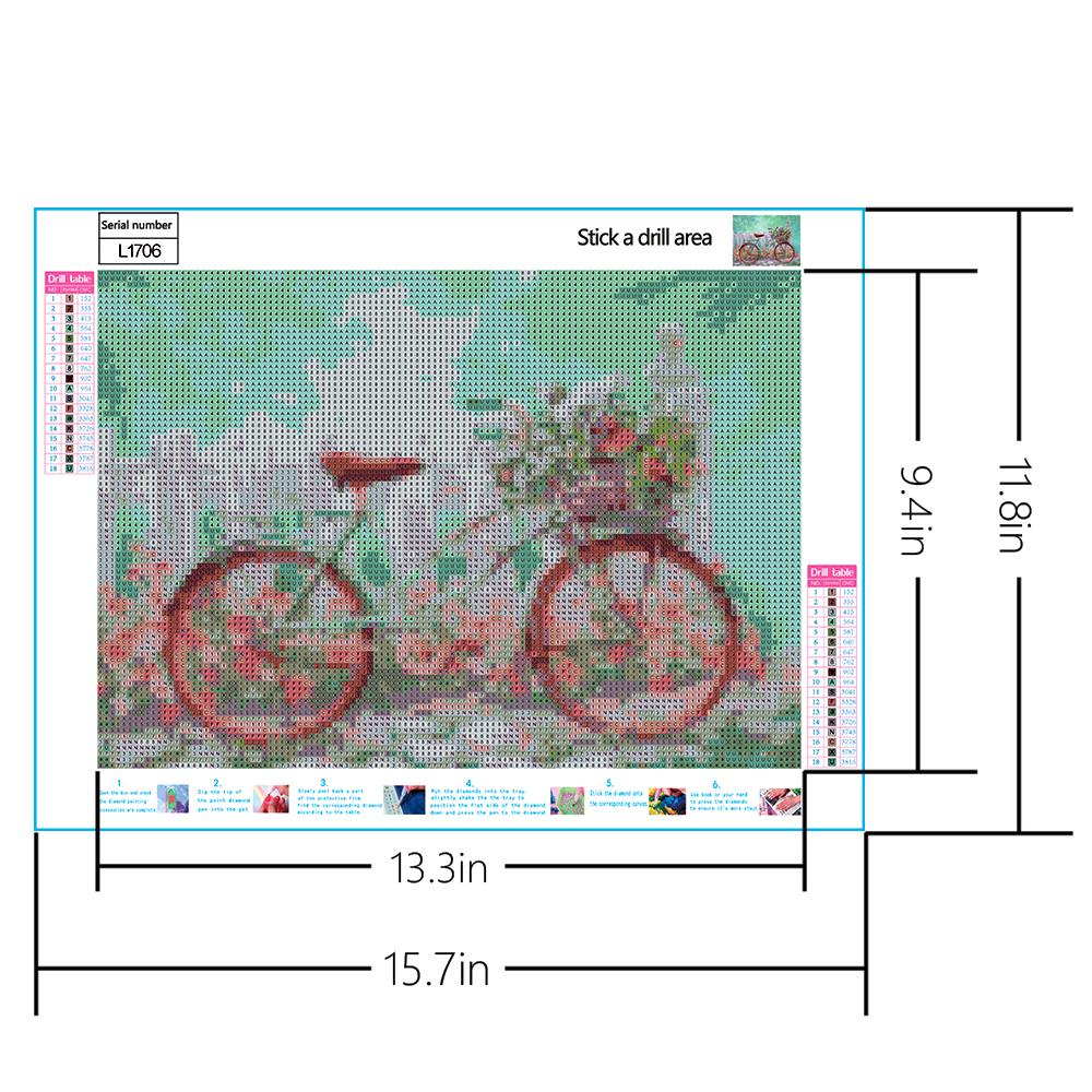 Das Fahrrad | Vollständige runde Diamant-Malkits 