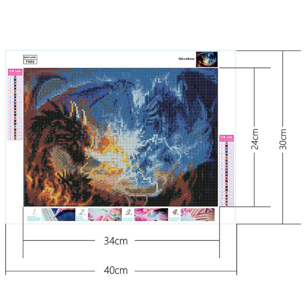 Dragon de Feu et Dragon de Glace | Kits de peinture au diamant carré complet