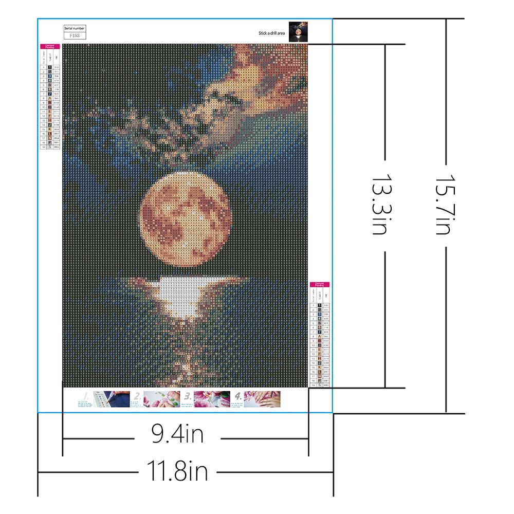 Moon on the lake  | Full Square Diamond Painting Kits