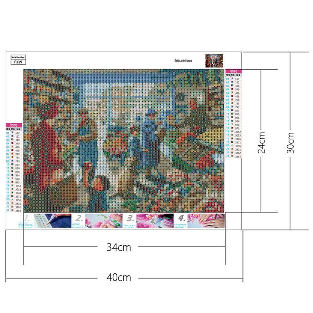 People shopping in supermarket  | Full Square Diamond Painting Kits