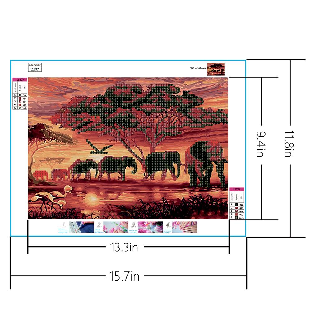 Elephant And Tree  | Full Round Diamond Painting Kits