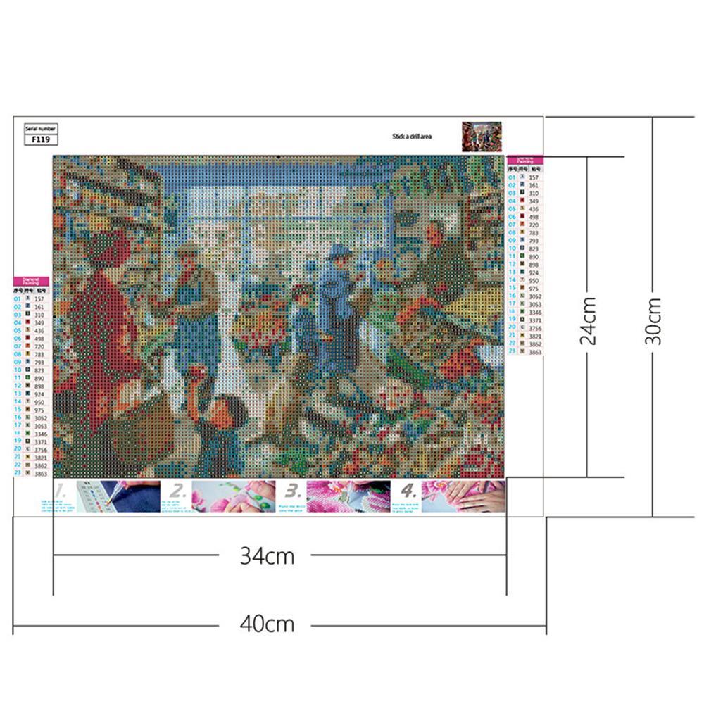 People shopping in supermarket  | Full Square Diamond Painting Kits