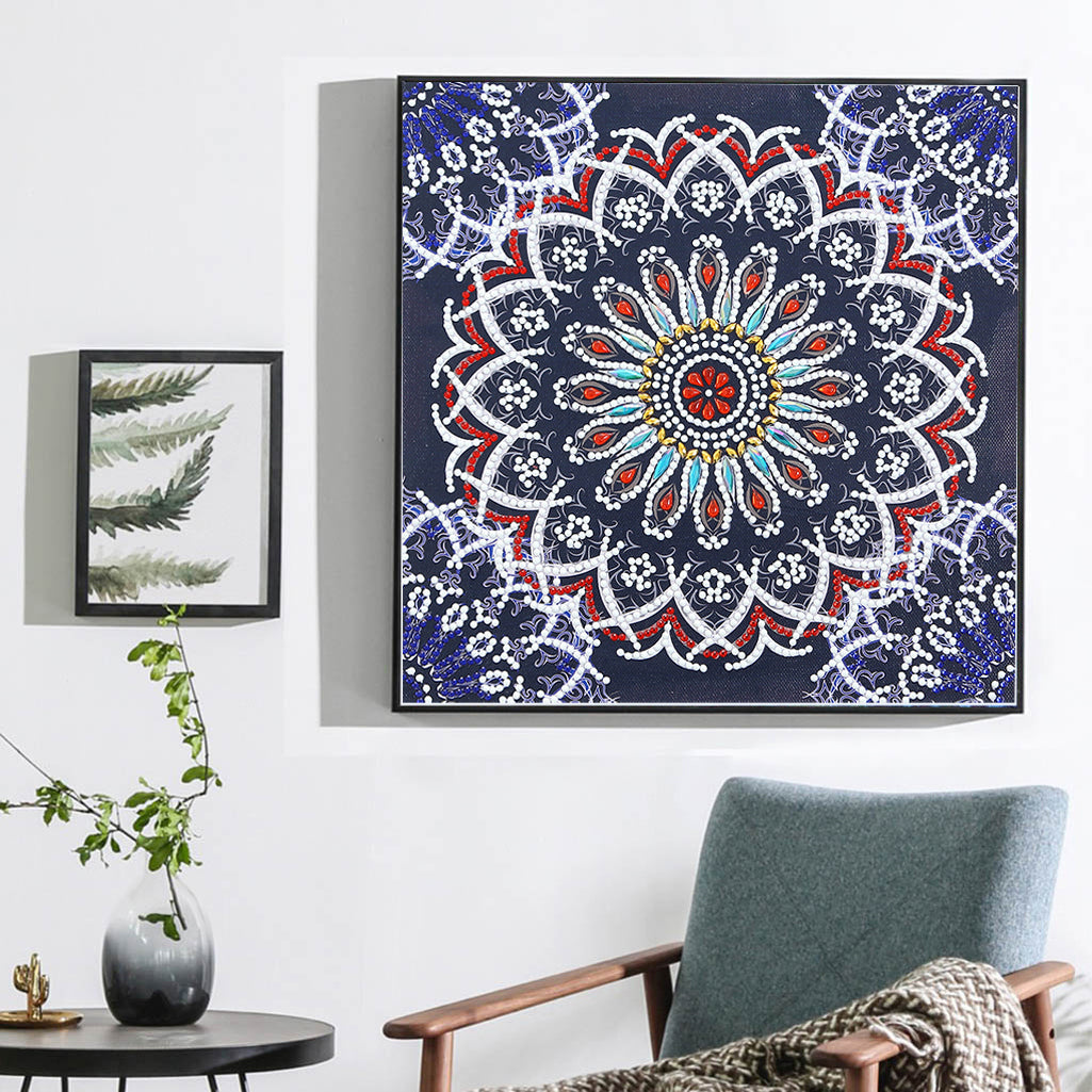 Abstract Art Mandala Flower | Luminous Diamond Painting Kits