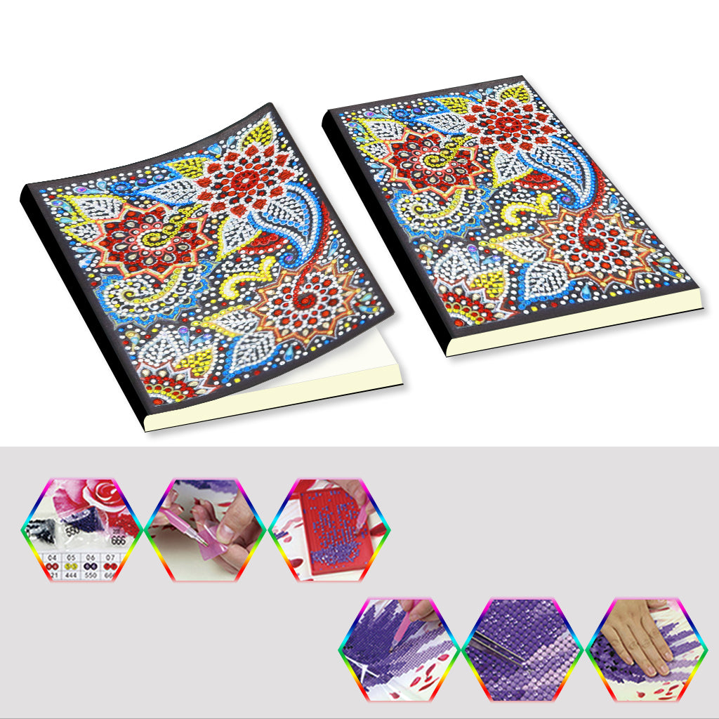 A5 5D Notebook DIY Partie Forme Spéciale Strass Journal Journal | Fleur