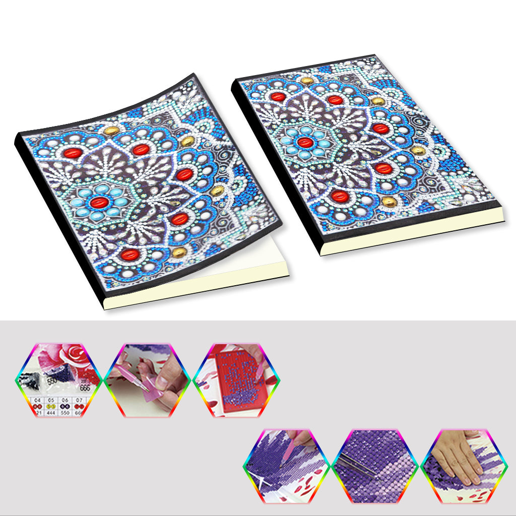 A5 5D Notebook DIY Part Special Shape Rhinestone Diary Book | Flower