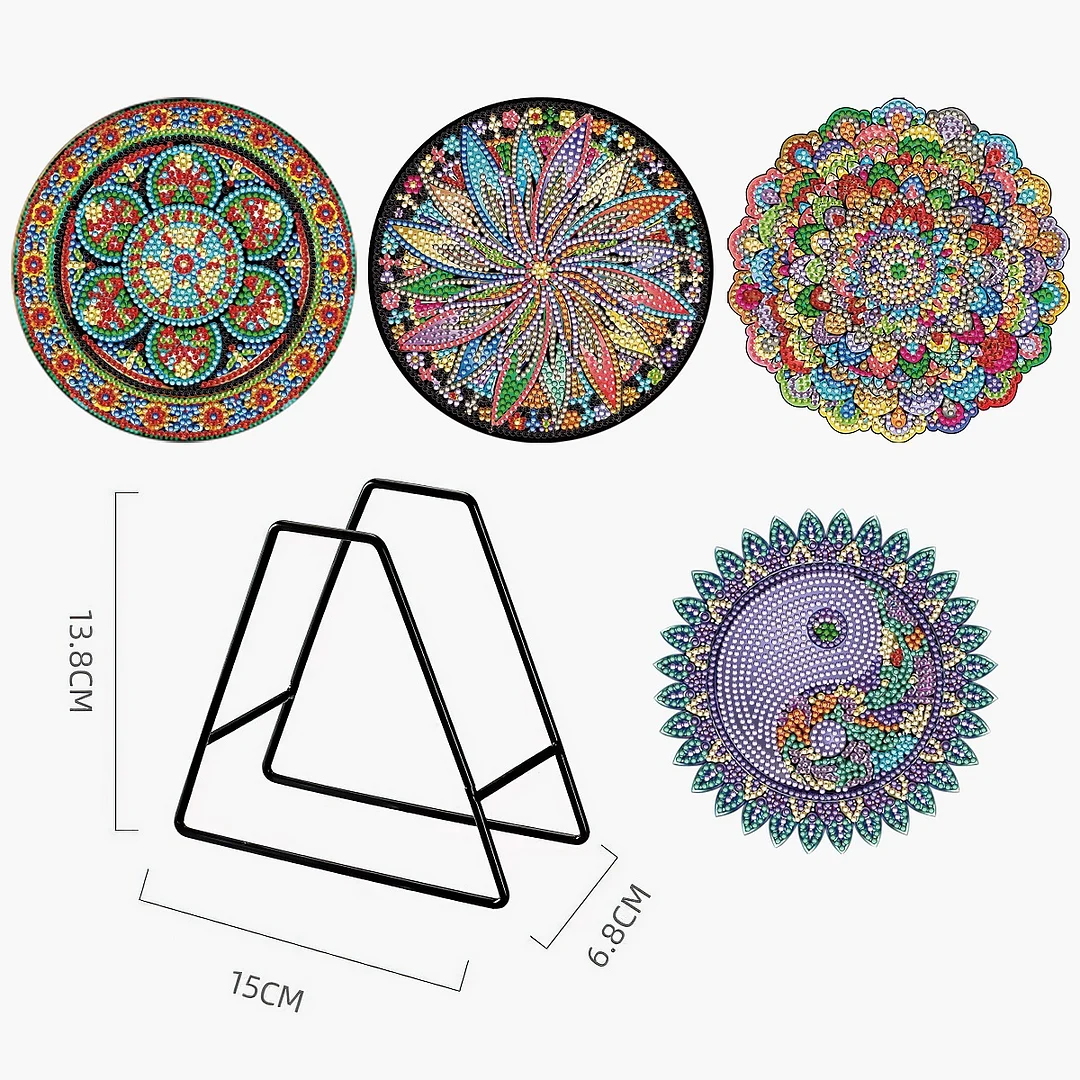 4PCS Diamond Painting Placemats Insulated Dish Mats | Mandala