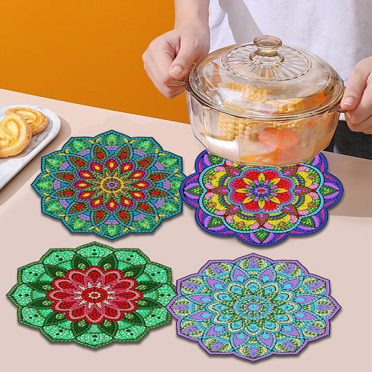 4PCS Diamond Painting Placemats Dish Mats | Mandala