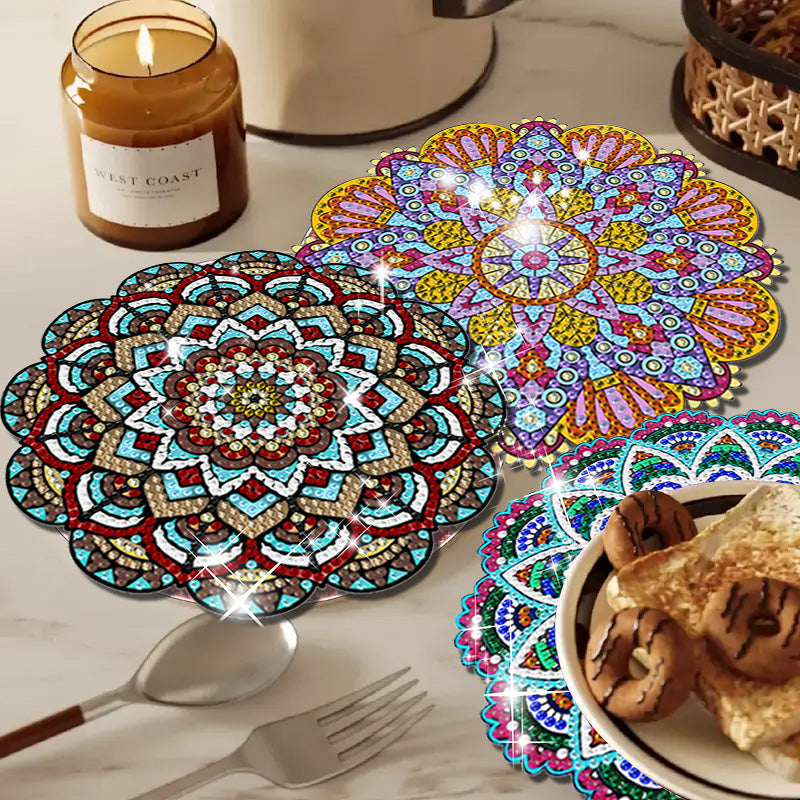 4PCS Diamond Painting Placemats Dish Mats | Mandala