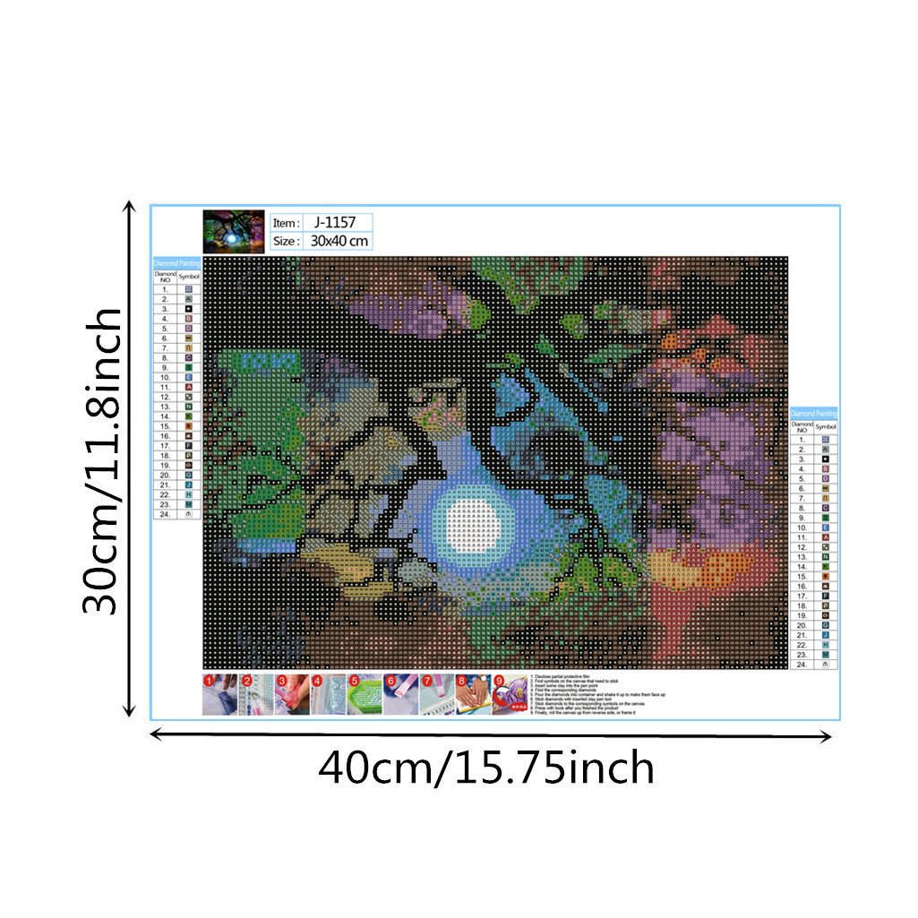 Lune d'arbre Aurora | Kits complets de peinture au diamant rond