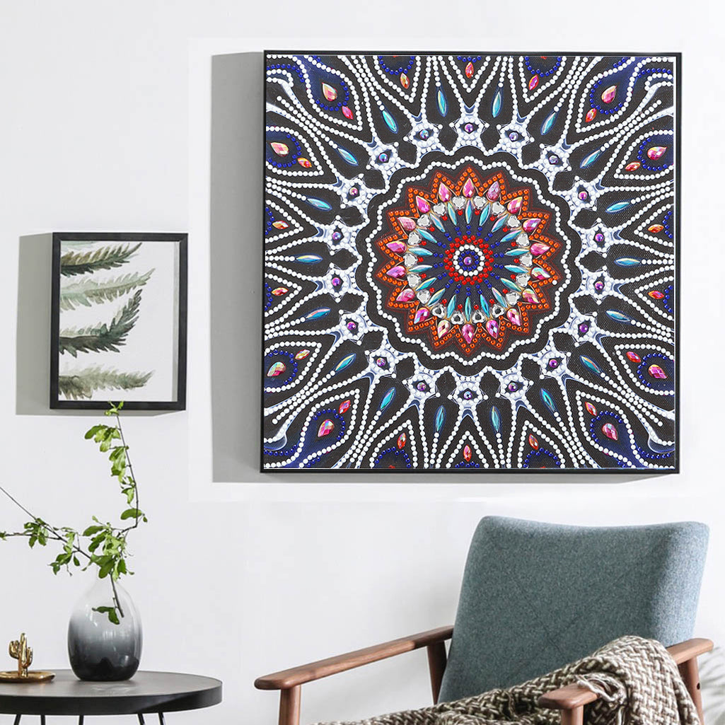 Abstract Art Mandala Flower | Luminous Diamond Painting Kits