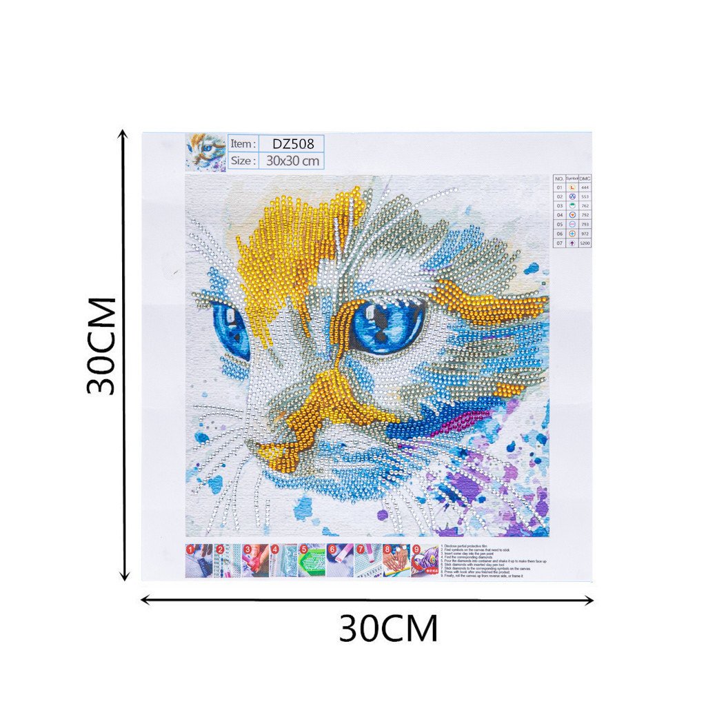 Katze | Speziell geformt | Crystal Strass Diamond Painting Kits