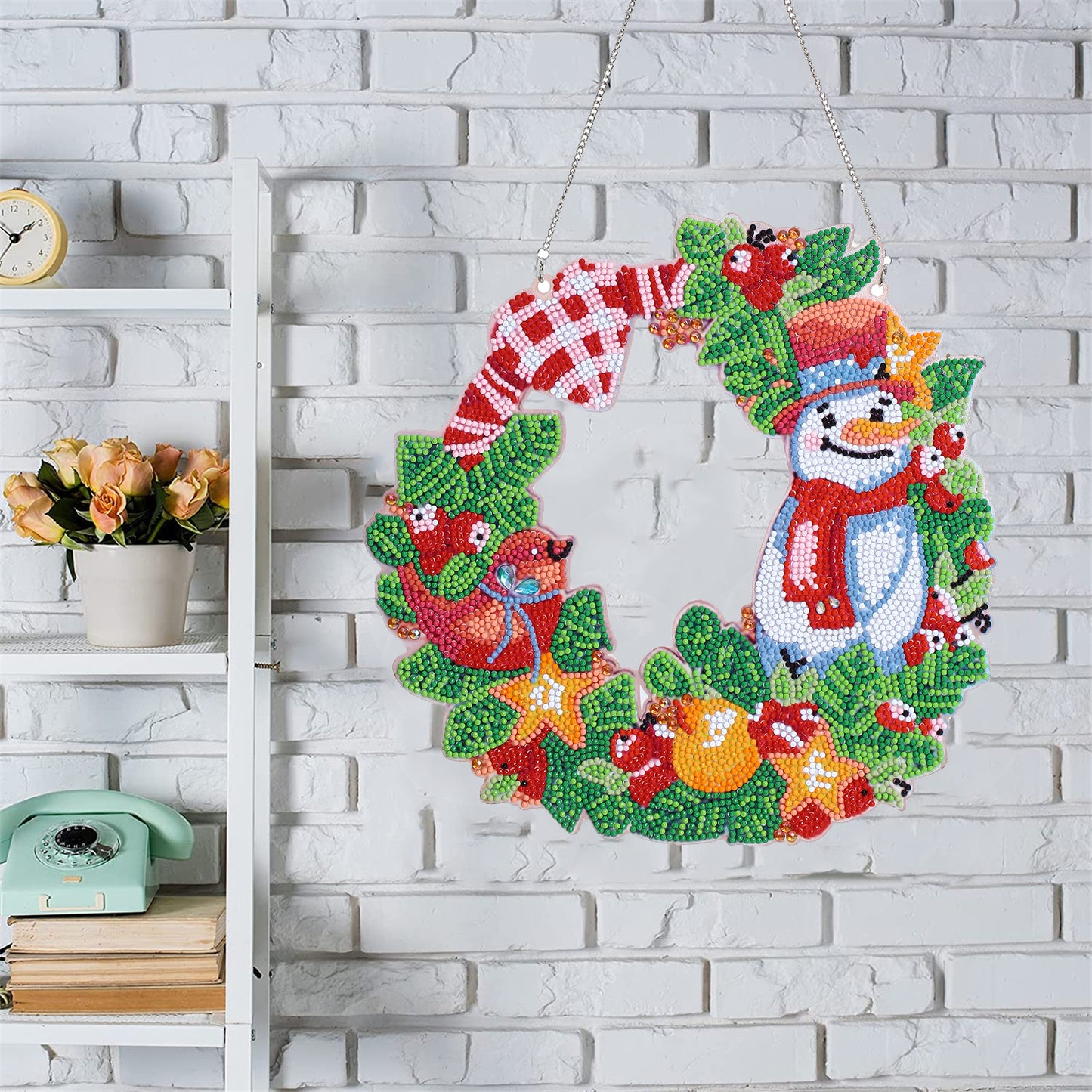 DIY Diamond Hanging Wreath Home Decor Kit | Snowman