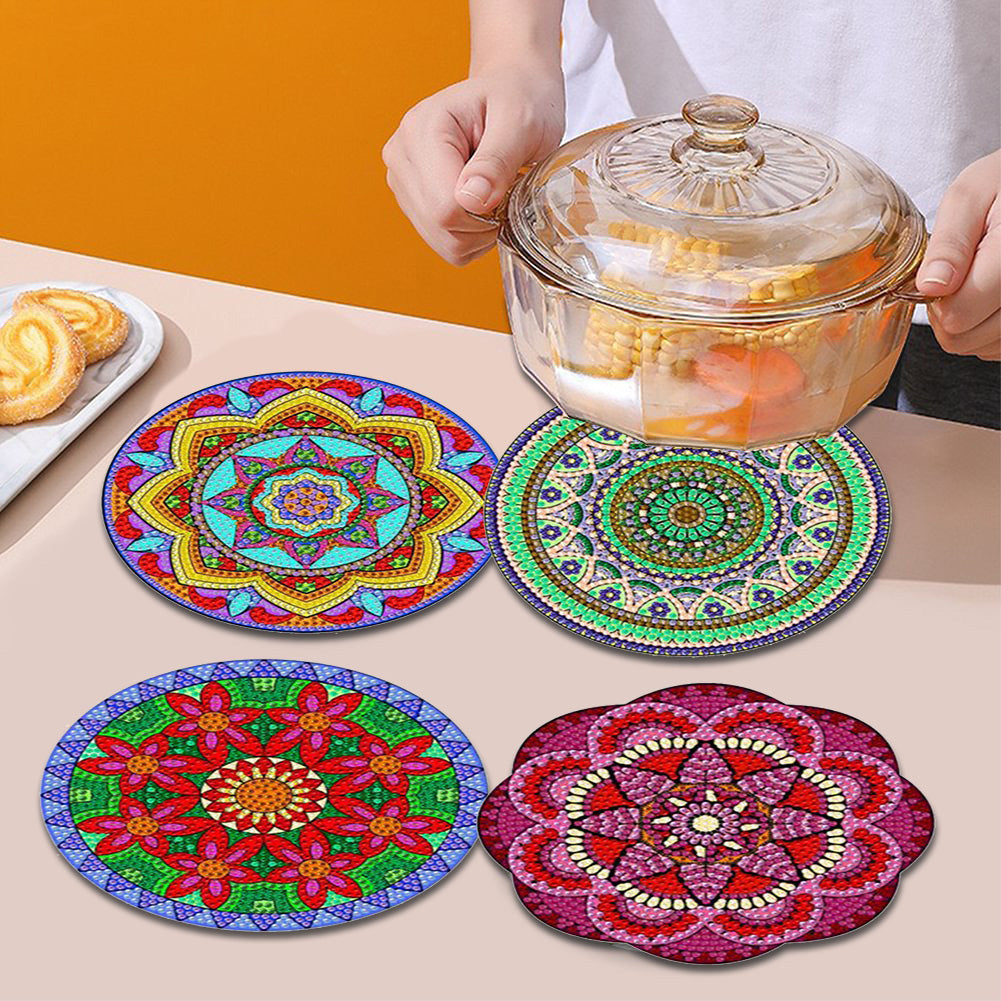 4PCS Diamond Painting Placemats Dish Mats | Mandala